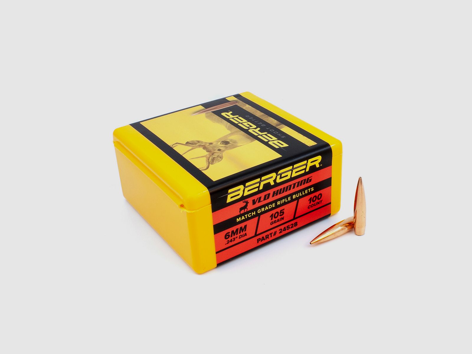 Proiettile Berger 6mm/.243 VLD Hunting 105GR 100 Pezzi