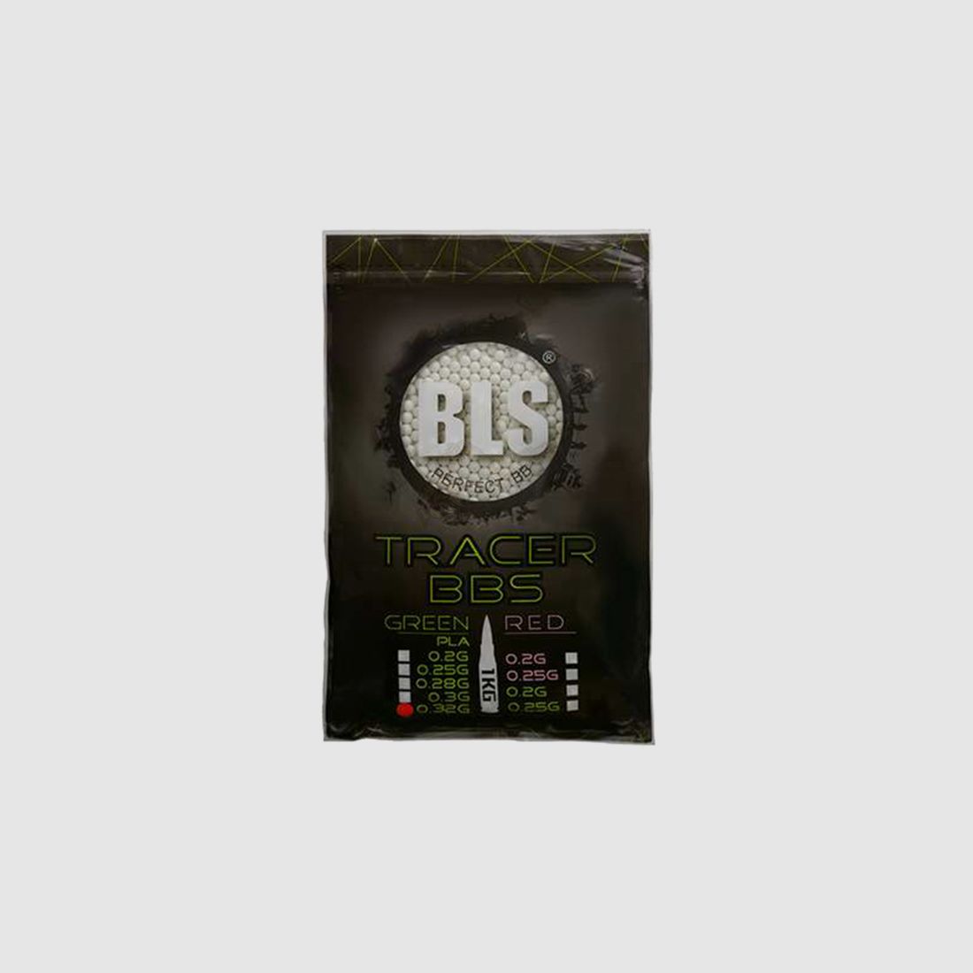 BLS Airsoft Bio Tracer BB`s 0.32g "Glow in the Dark" (3125 Stück) - Leuchtspur Grün