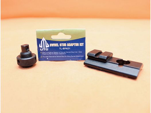 UTG - Adaptador de bípode Leapers UTG para anilla de correa (TL-BPAD1) Aluminio Negro con perfil Picatinny (adaptador de anilla de correa)