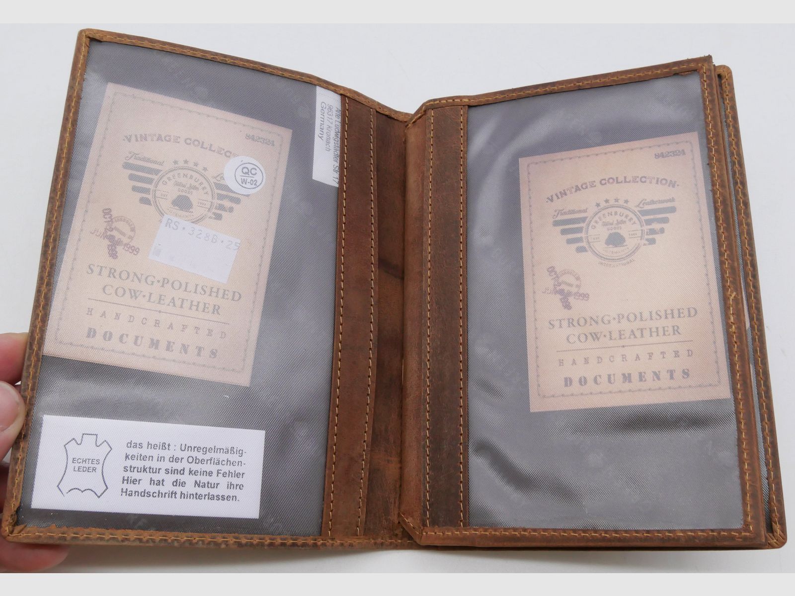 Greenburry 328B-RS-25 Carpeta de identificación vintage Royal Stag 6 ventanas de visualización marrón ciervo