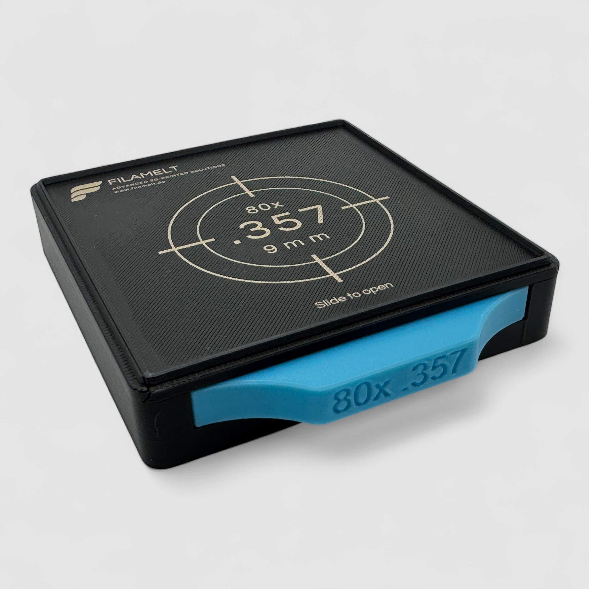 Diabolo-Box für 80x .357 / 9 mm – Praktisch, stapelbar, wiederverwendbar. Matchbox