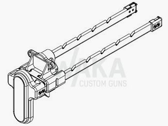 B&T Teleskopschulterstütze für MP5K/SP5k, in 5 Positionen längenverstellbar, inklusive Puffer