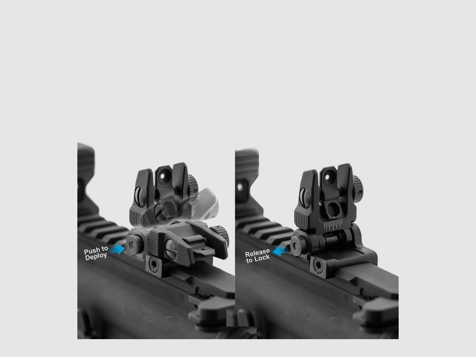 UTG ACCU-SYNC Spring-loaded AR15 Flip-up Rear Sight