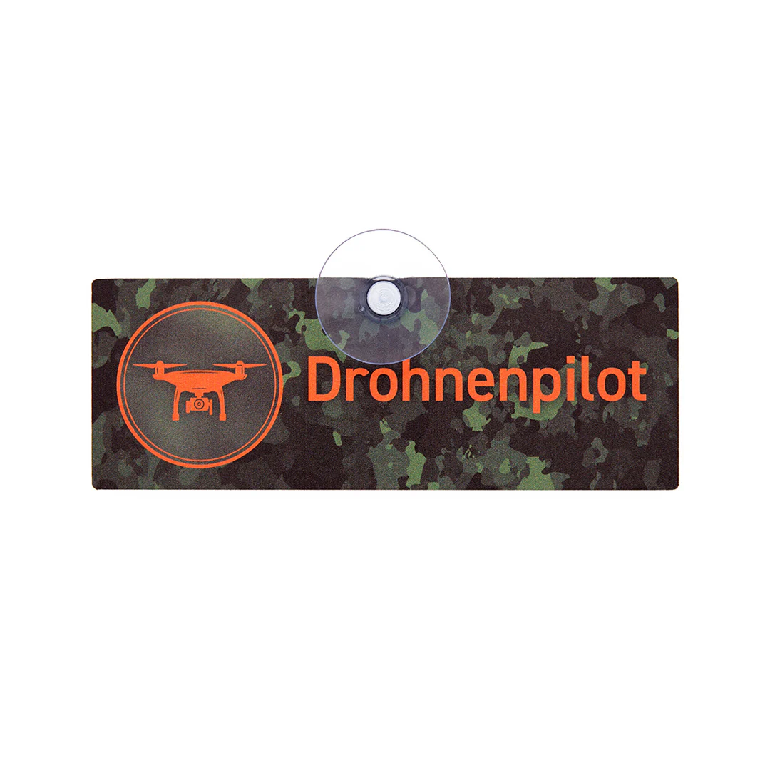 Plaque auto avec ventouse "Pilote de drone" II