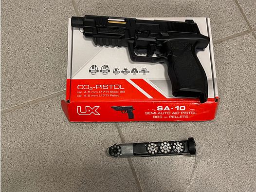 UX Umarex SA 10 Co2-Pistole - 4,5 mm Stahl BB & Diabolo Blowback