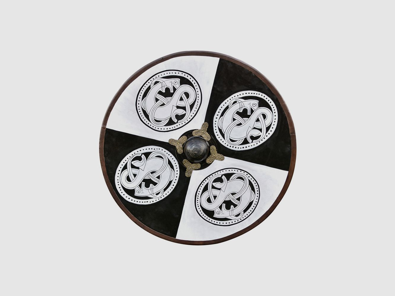 Wikinger Rundschild aus Holz und Bemalung