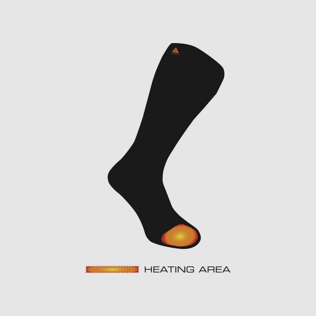 Alpenheat Beheizte Socken Schwarz/Orange