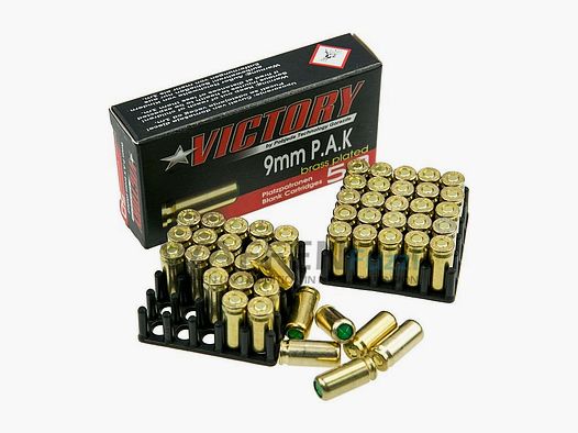Victory Pobjeda munition de place calibre 9 mm P.A.K. étui en laiton
