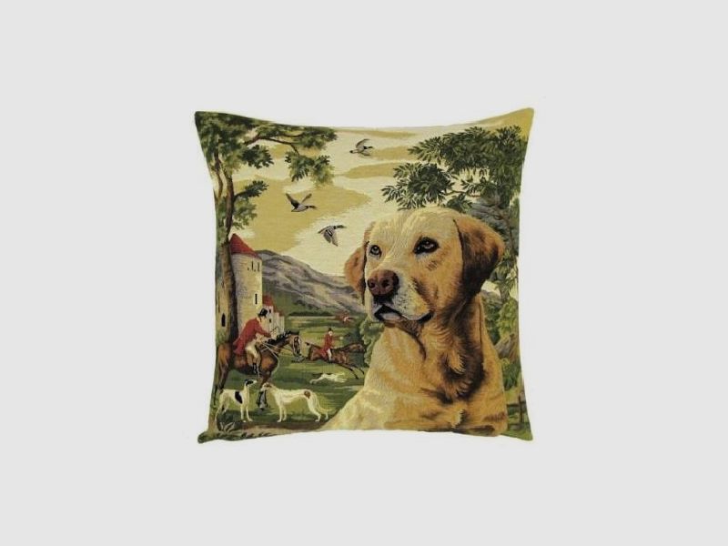 Coussin tissé en gobelin 45x45 cm Labrador blond