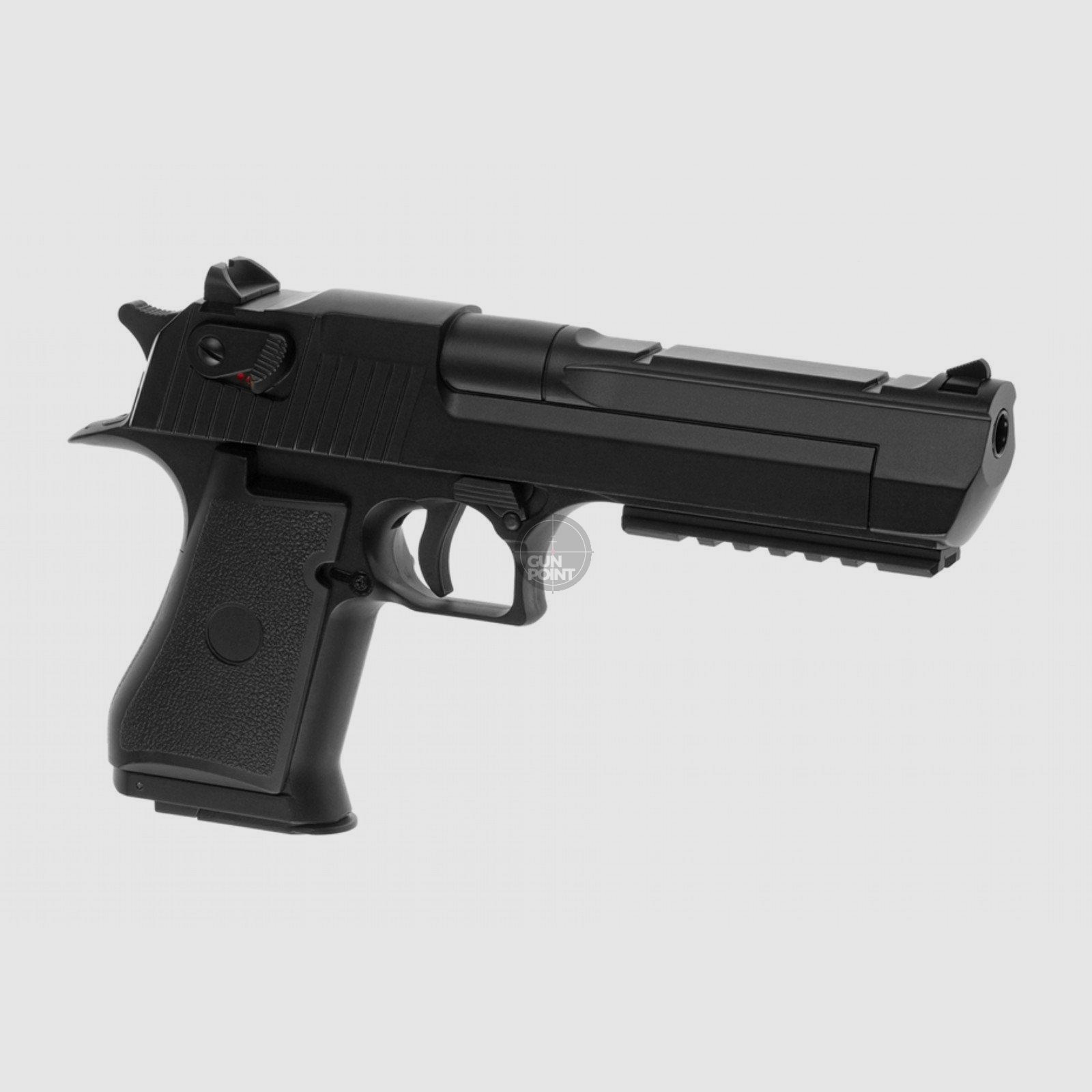 Softair pistol Cyma CM121 Airsoft .50 AE AEP Black + Optacs patch including NIMH battery & charger