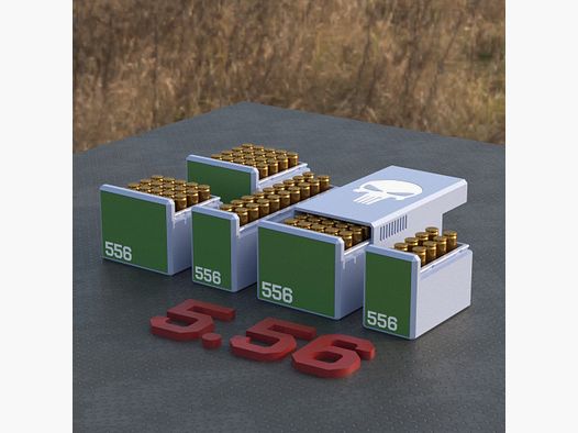 Filamelt scatola per munizioni / Ammo Box .223 Remington / 5.56 – scatola per cartucce per 50 colpi, Made in Germany
