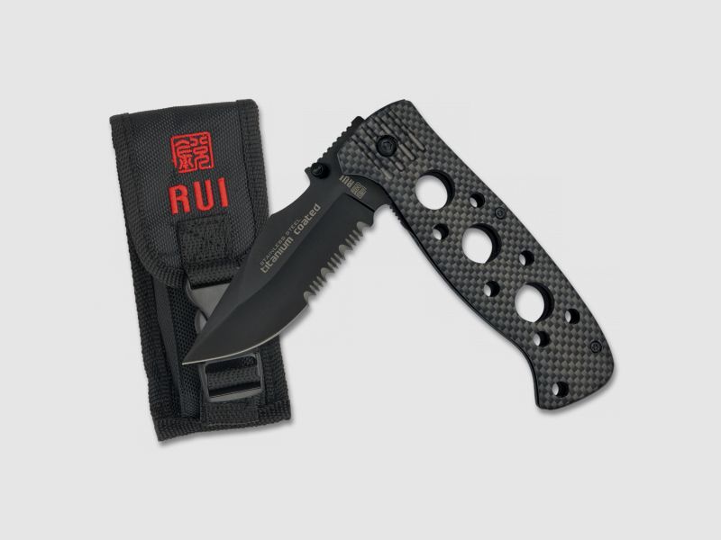 RUI taktisches Taschenmesser Titan beschichtet mit Etui