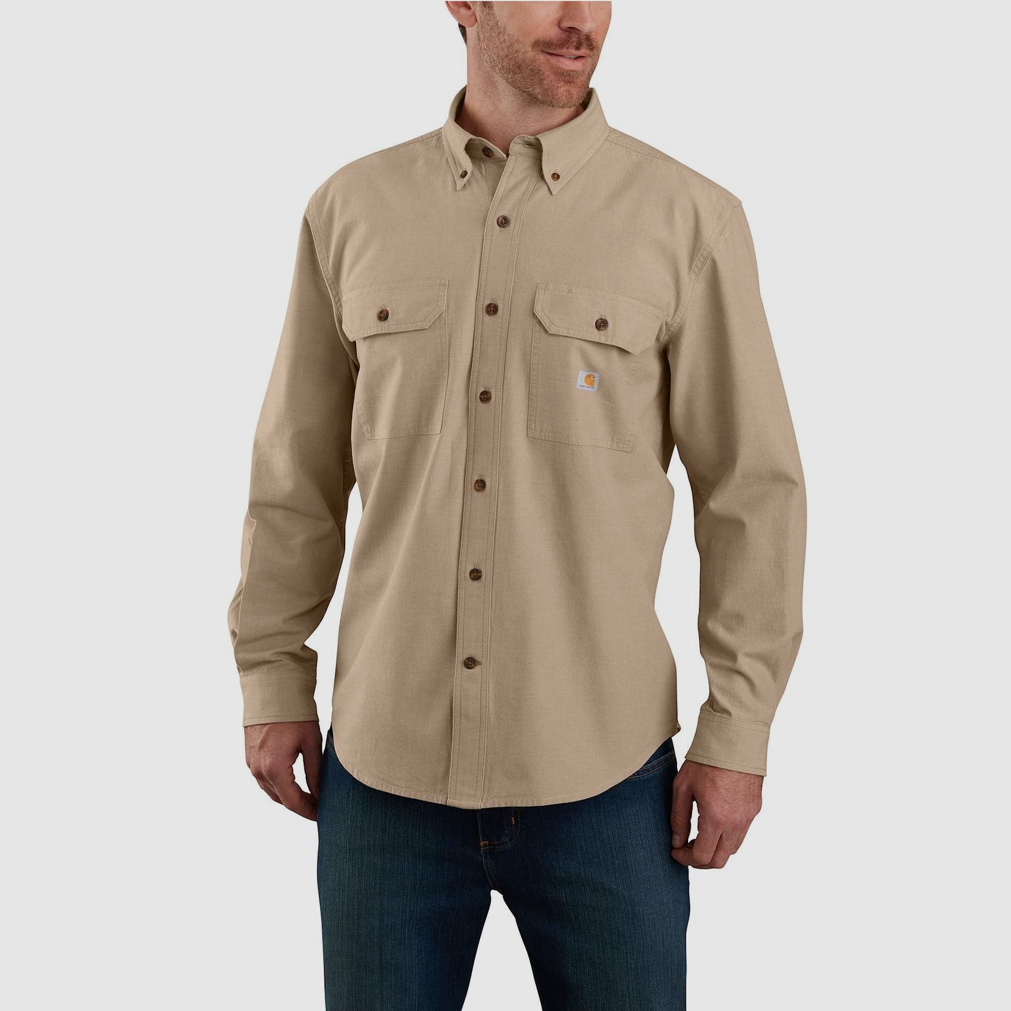 Carhartt Chambray Shirt Mens Dark Tan Chambray L