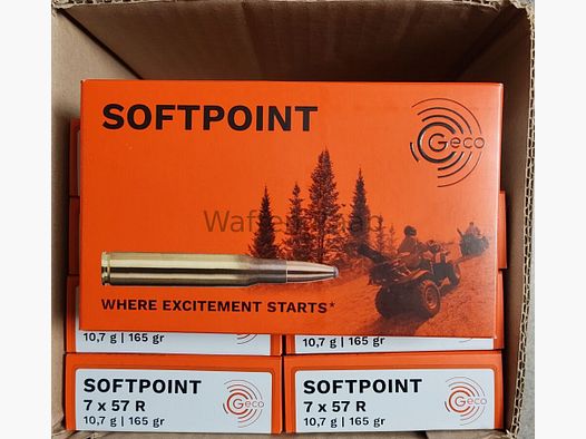 Geco Softpoint 7 x 57 R 10,7g/ 165grs. Geco Softpoint 7x57R 10,7g/ 165grs.
