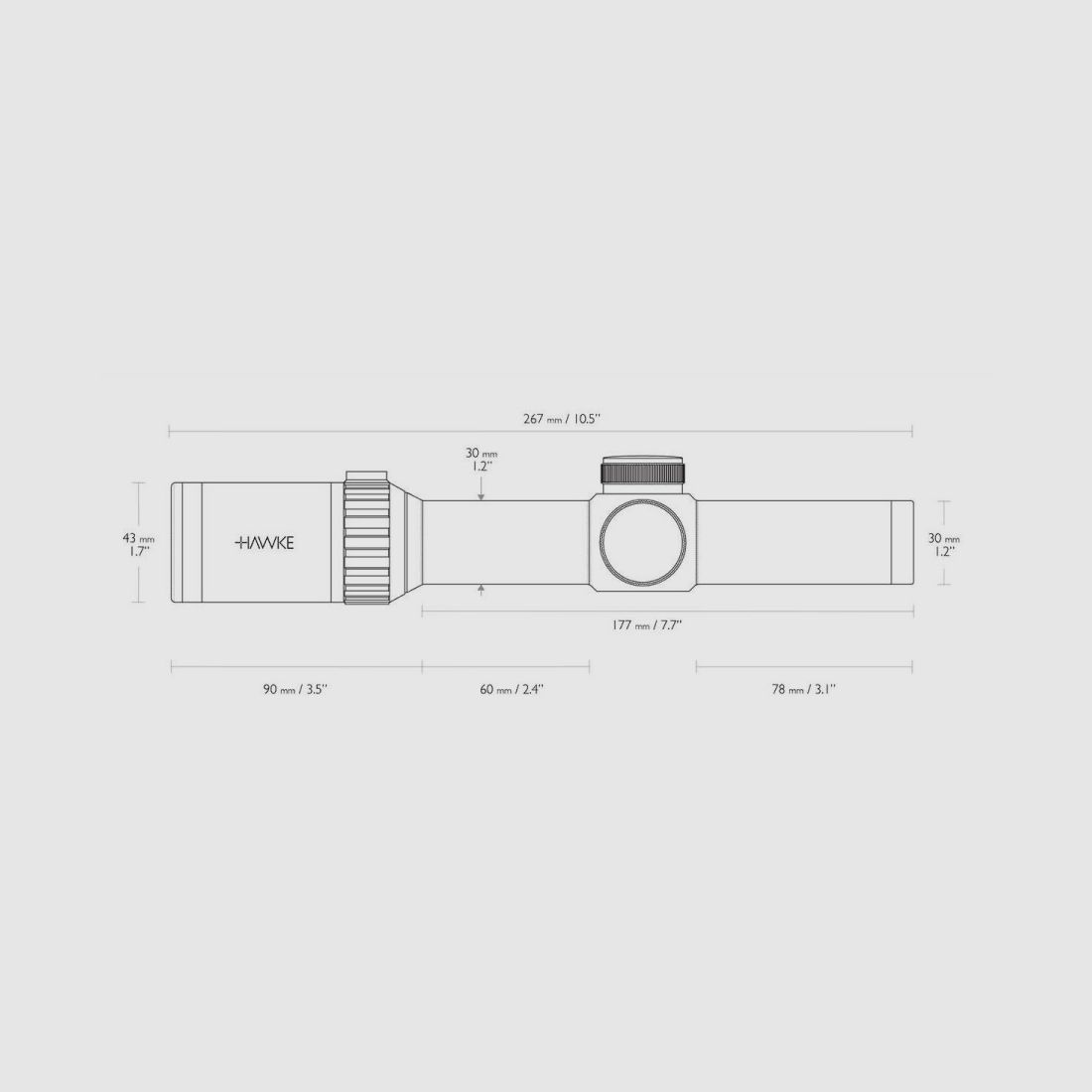 Mira Hawke Vantage 30 1–8x24 – Retículo Iluminado, imagen 4 de 4