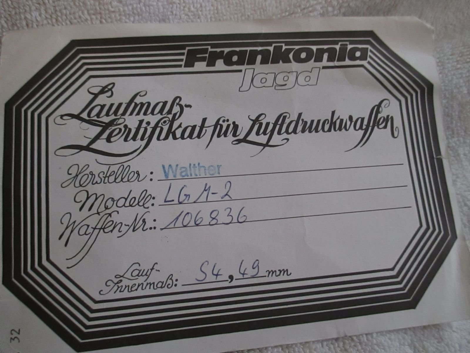 Broń sportowa 4,5 Walter LGM -2, zdjęcie 3 z 9