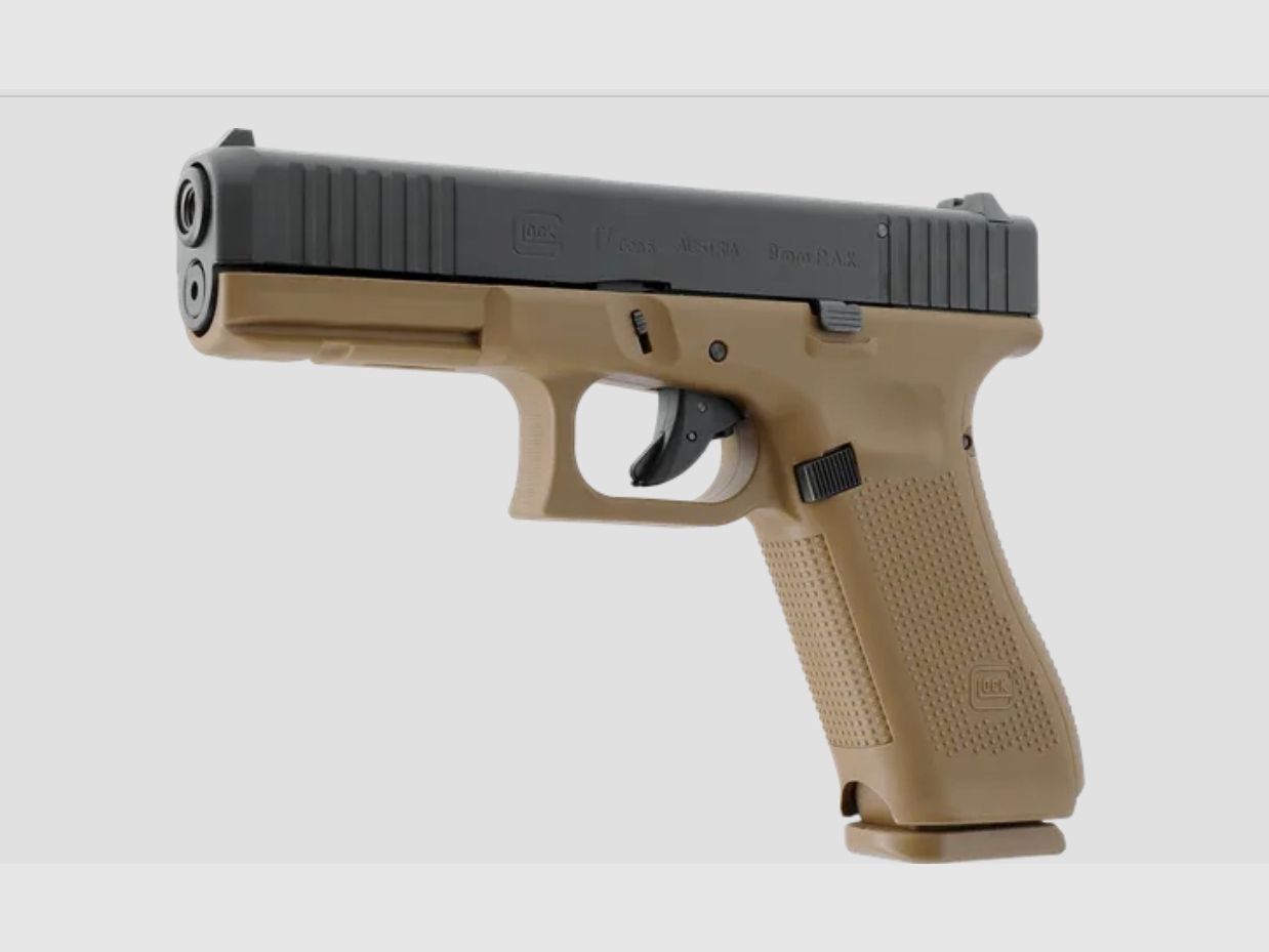 Umarex 311.02.04 GLOCK 17 Gen5 9 mm P.A.K., Coyote Schreckschusswaffe Pyro