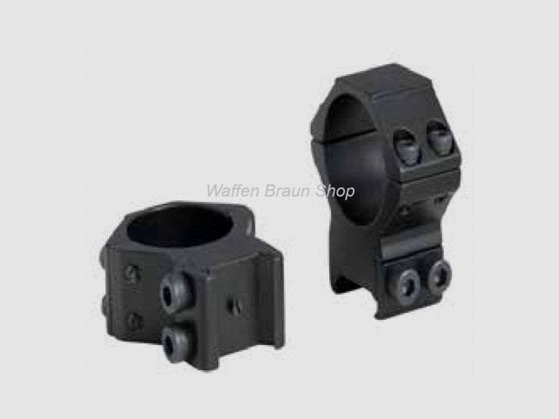 Bauer Ringmontage für Weaverprofil, Schwarz matt, 30mm, Std