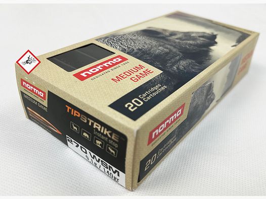 Norma Tipstrike cartucho de caza cal. .270 WSM 140grs