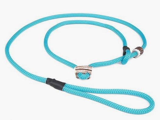 Mystique® Field trial smycz moxon 8 mm 150 cm turkusowa z ogranicznikiem z rogu