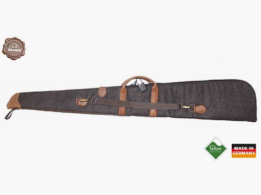 Étui à fusil AKAH en loden/cuir d'élan