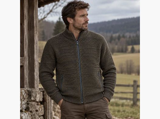 Gilet Galéo marron à manches longues doublé micropolaire