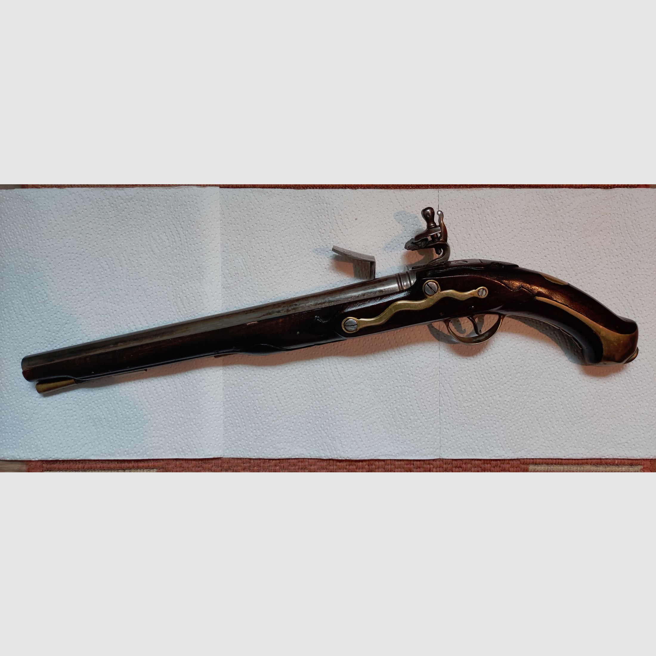 Indien, Preußische Reiter-Pistole 1731 mit Ladestock (Beschossen in DL) , Replik