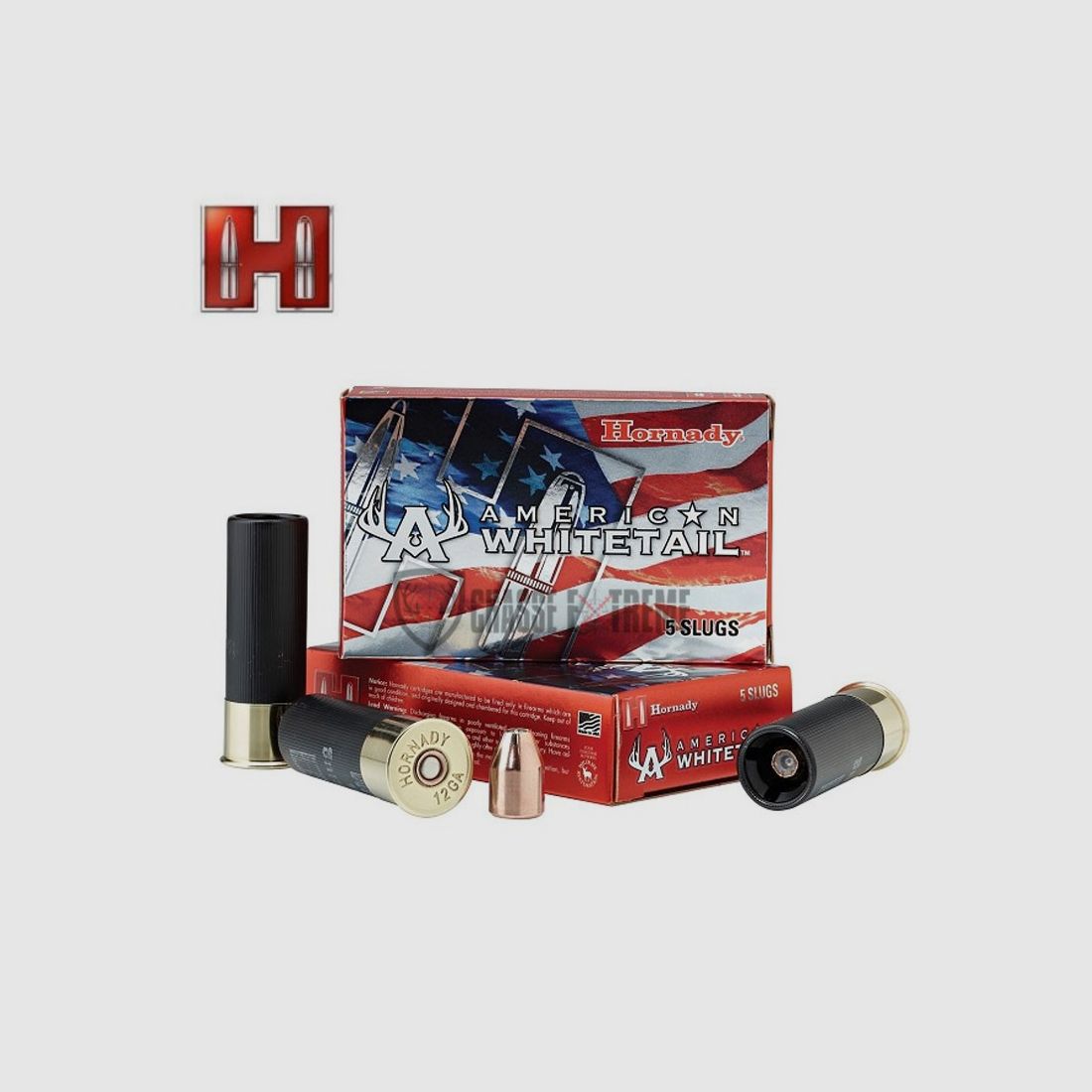 5 Patronen HORNADY American Whitetail 12 Ga Slug 325 Gr Interlock Aw