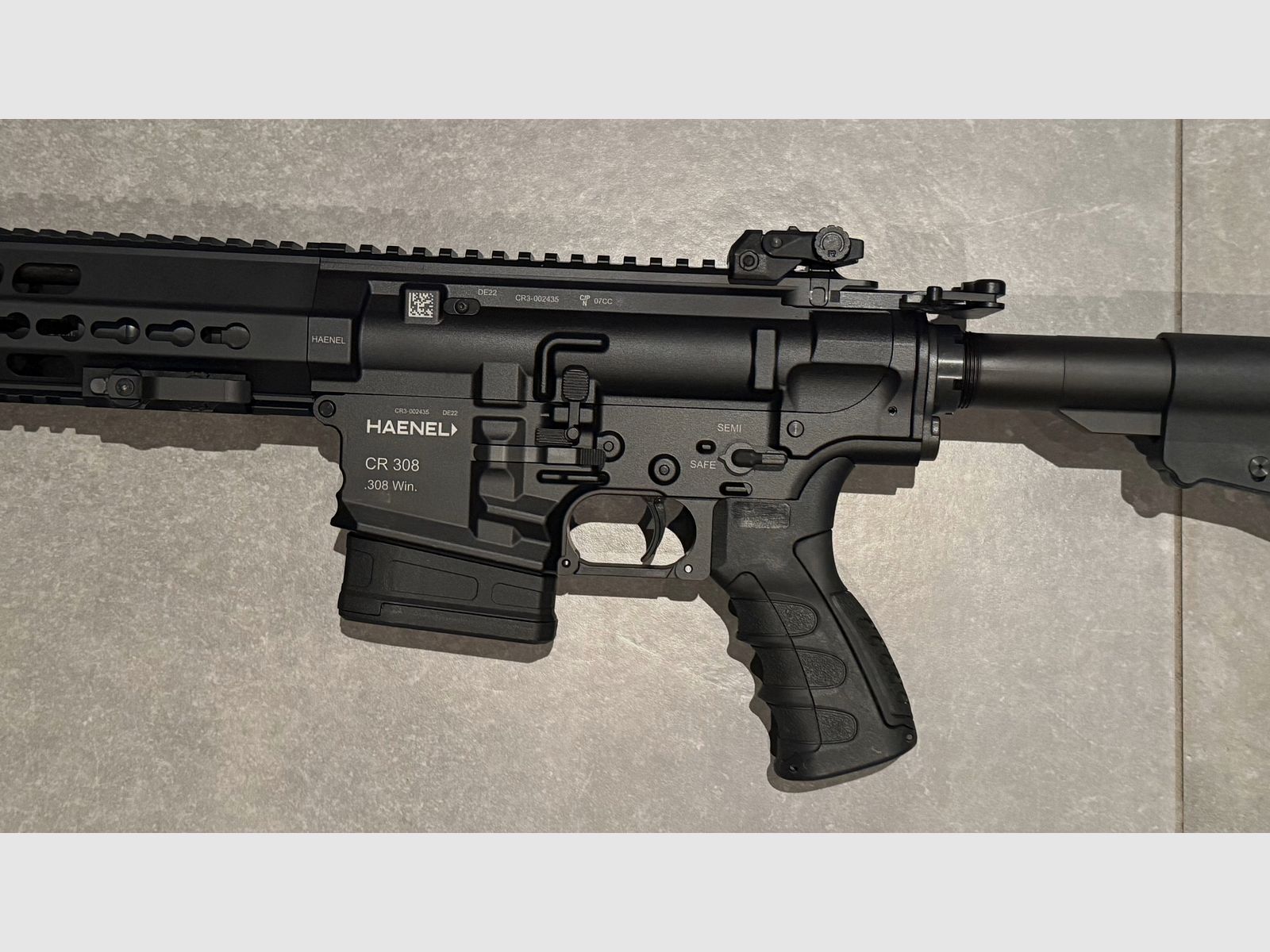 HAENEL CR308 schwarz 16,65" Lauf Direktabzug, max. 20 Schuß Gesamtleistung incl. B&T Schalldämpfer