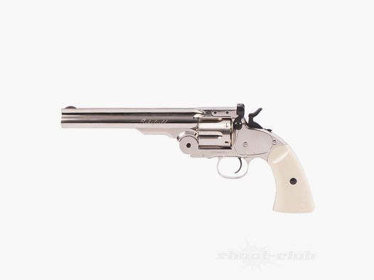 ASG Schofield CO2 Revolver 6 Zoll 4,5mm Diabolos Silver & Ivory Grip