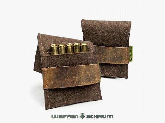 Étui à cartouches en feutre Waldkauz ''5er Büchse'' / pour 5 cartouches à balle