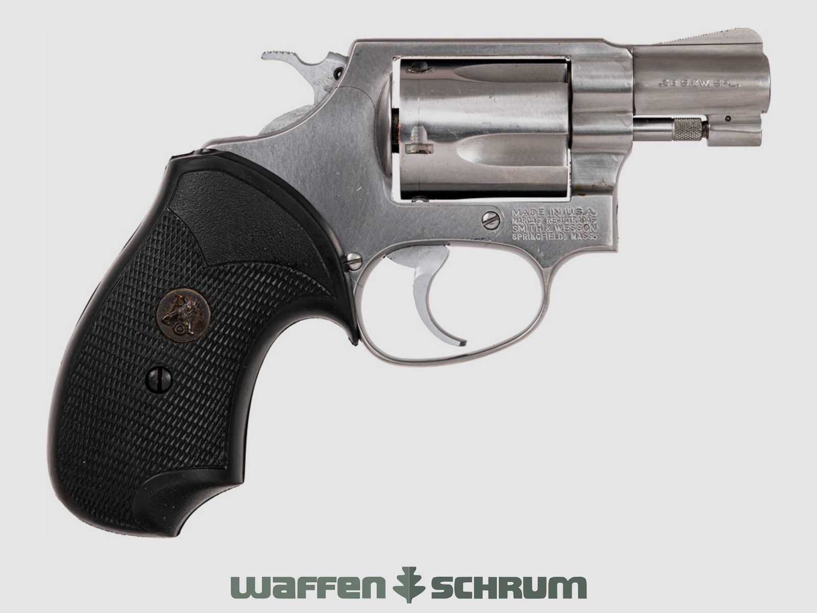 Smith & Wesson Mod. 60 .38Special , Lederholster , LL: 1,85 Zoll, Gummigriffschalen