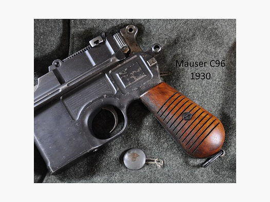 Nussbaum-Griffschalen für Pistole Mauser C96 1930