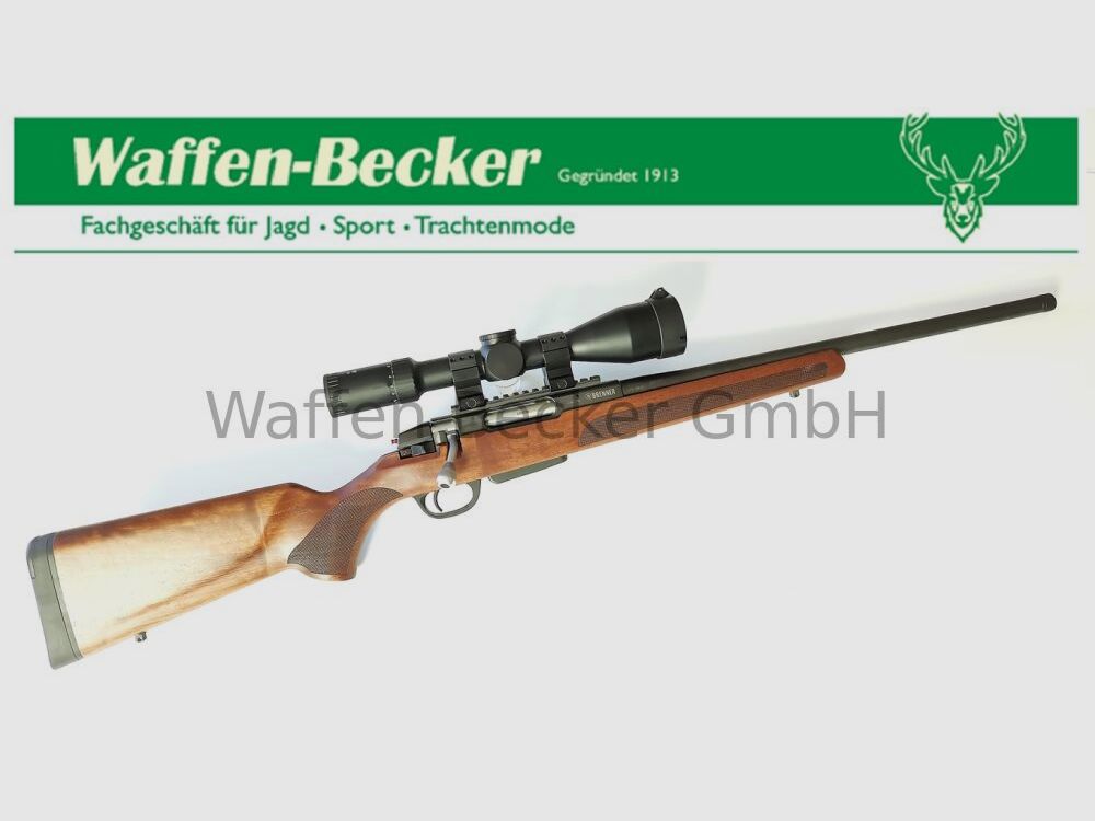 Brenner / Waffen Schumacher Brenner BR20 Kal. .308Win. LL:51cm M15x1 loopdraad, houten kolf + Bauer HD 2-16x50 richtkijker