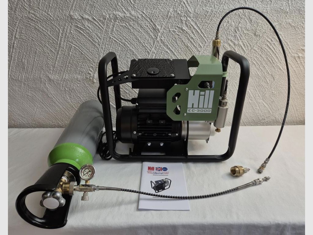 Hill EC-3000 Elektrischer Druckluftkompressor, Komplettset mit Druckluftflasche