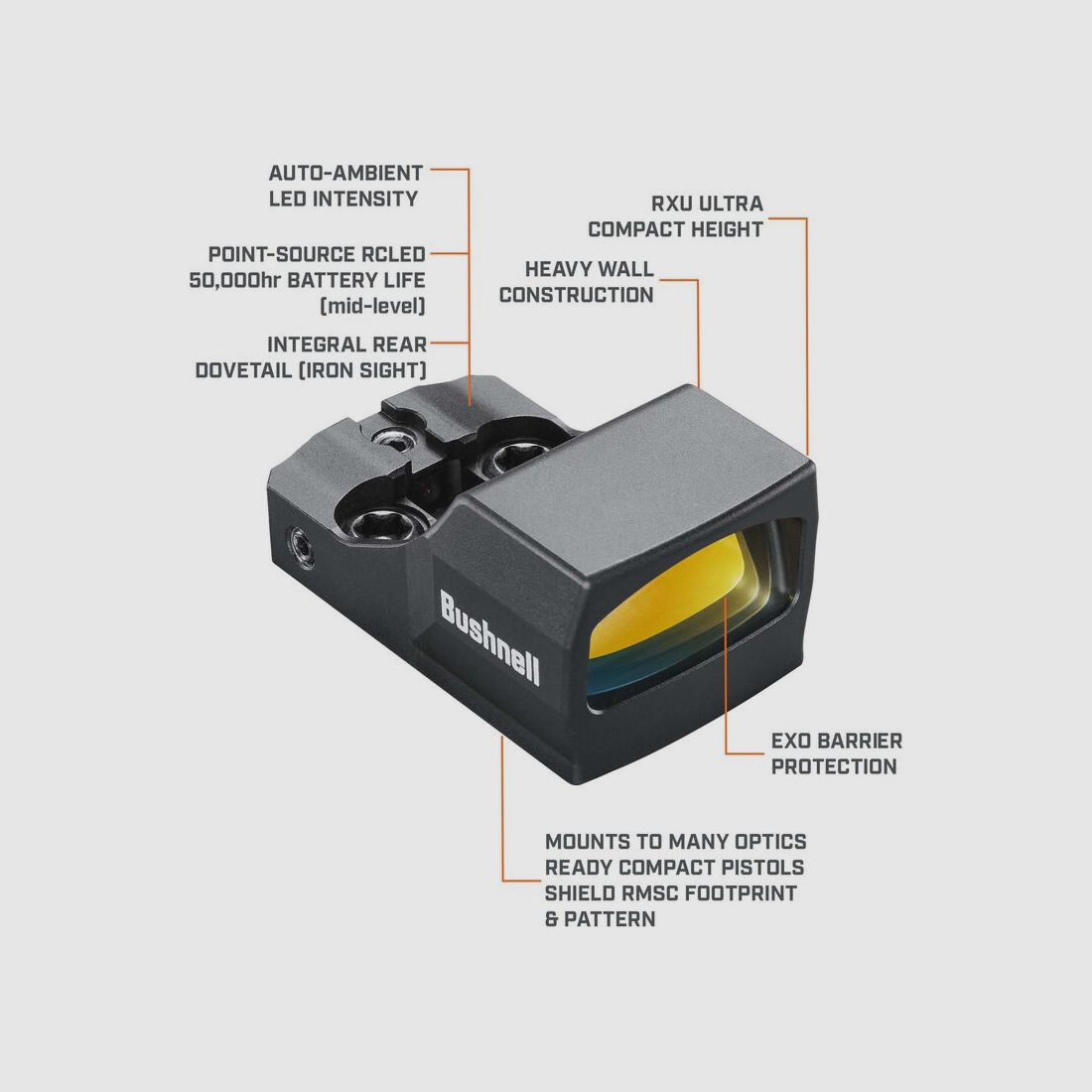Bushnell Rotpunktvisier RXU-200 Ultra-Compact (RMS/RMSc-Footprint)