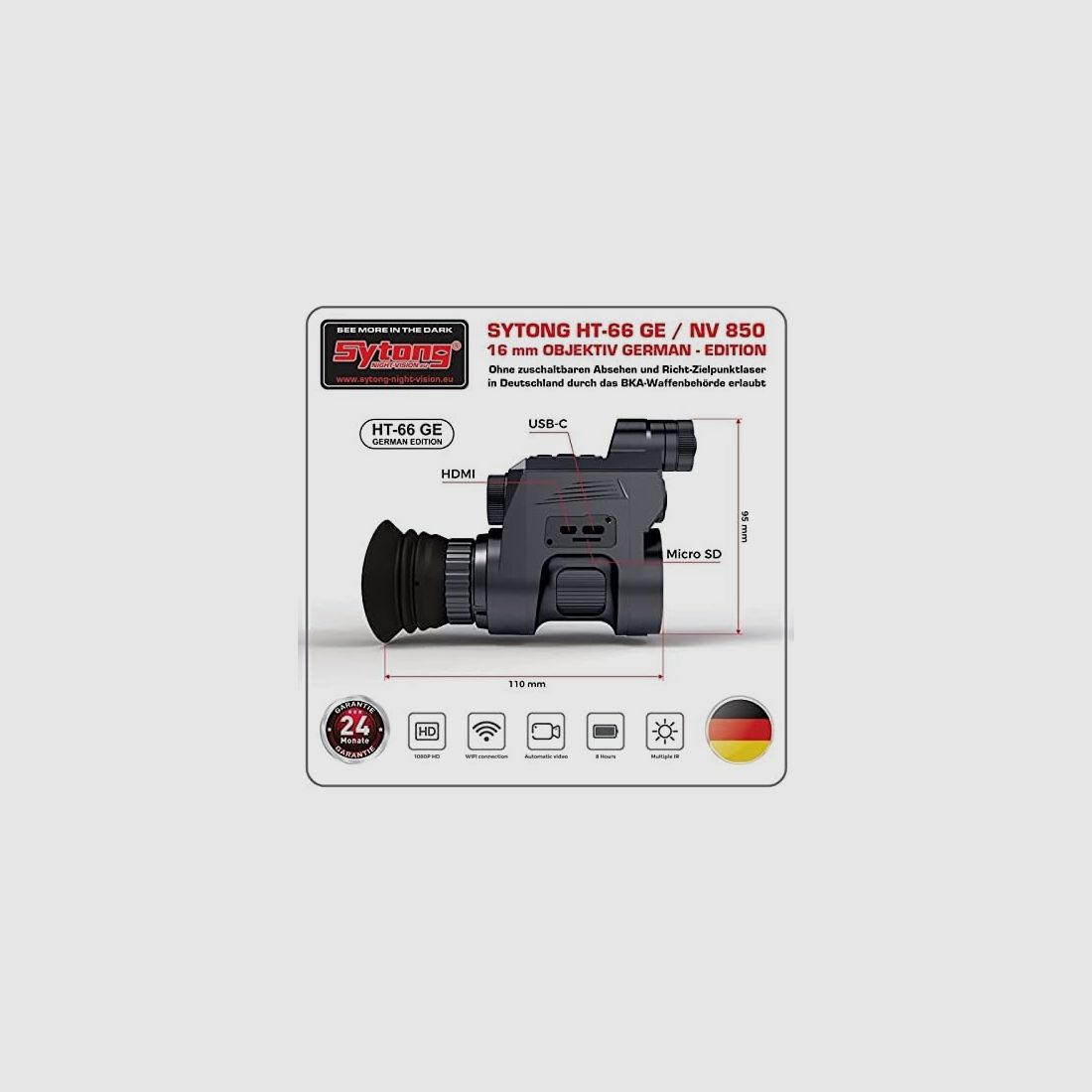 Sytong HT-66 (NV 850) German Edition – Complete set with 3 batteries & charger!