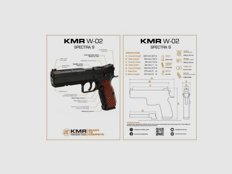 KMR Precision Arms Pistole Mod. W-02 SPECTRA OR -5'' 9mmLuger