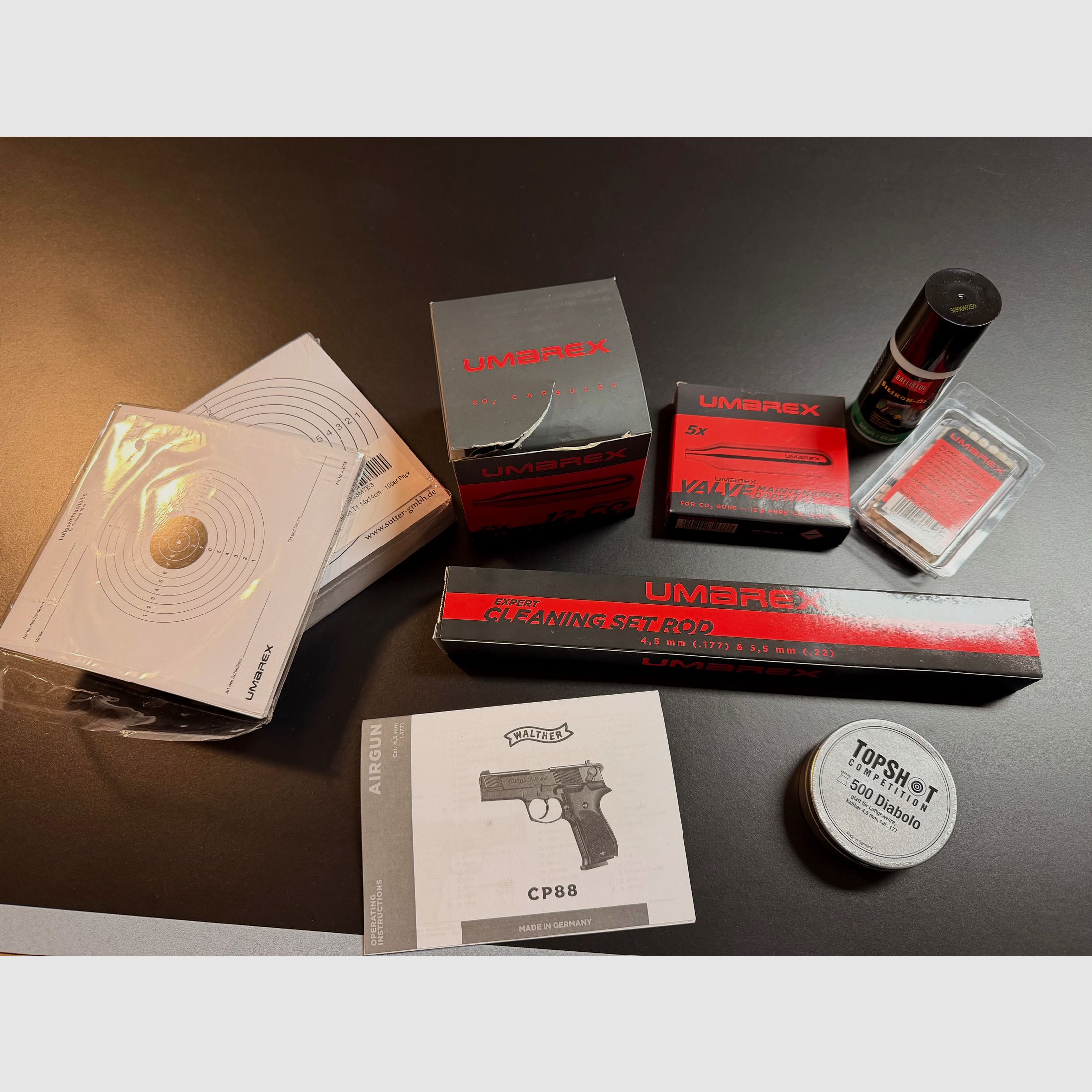 Walther CP88 Competition niklowy WIE NEU, dużo akcesoriów!!! Pistolet CO2