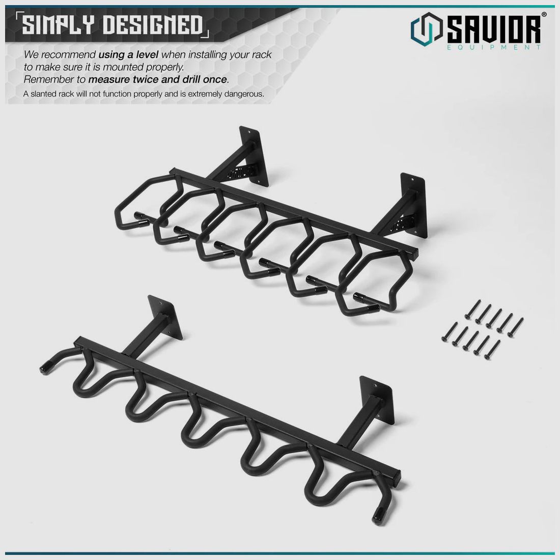 Rifle Wall Rack – 6 Slots, Black, image 6 of 7