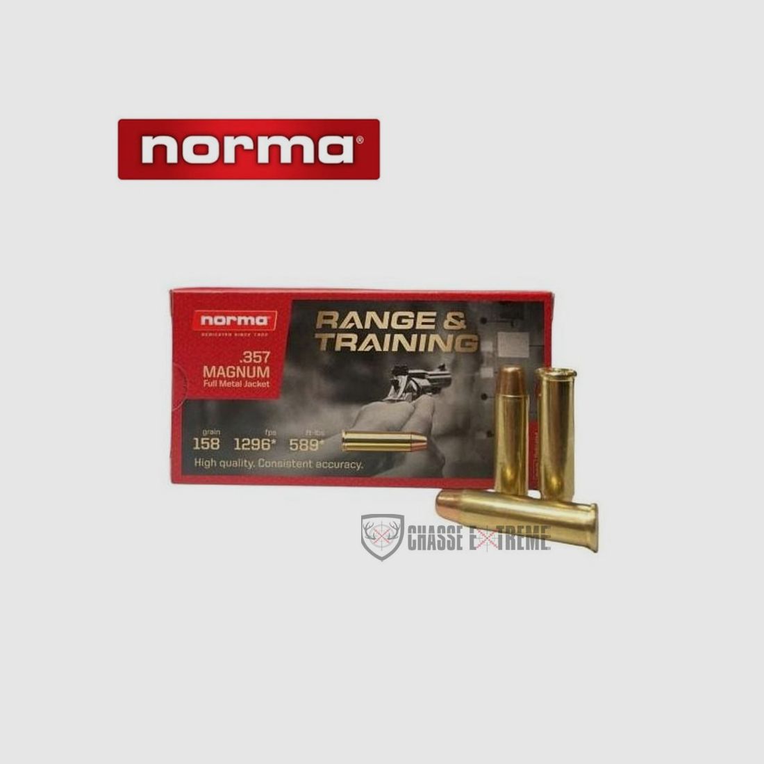50 cartucce NORMA Range & Training Cal. 357 Mag 157gr FMJ FP