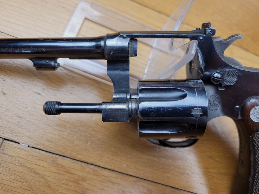 Peu courant revolver Smith&Wesson 22/32 Heavy Frame Target – Bekeart Model – 22LR – vers 1928 – État Top !, image 15 sur 22