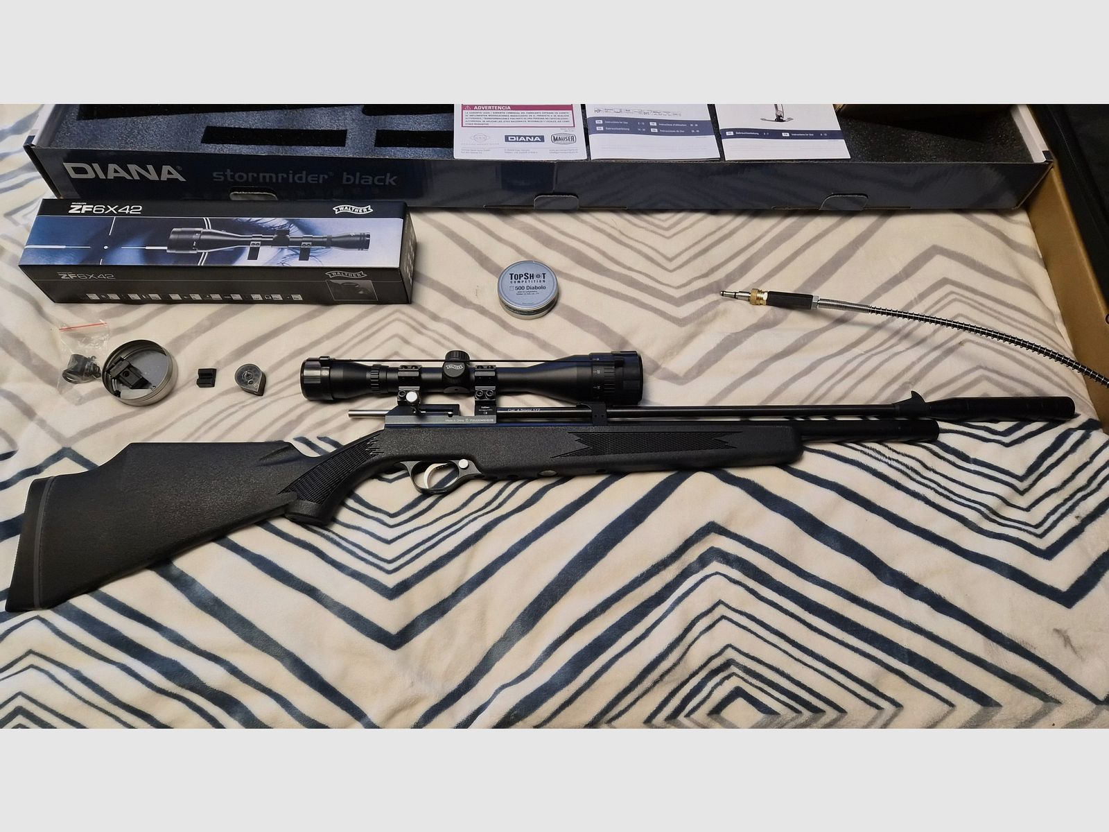 DIANA Stormrider Kaliber 4.5 mit Zielfernrohr und Pressluftpumpe