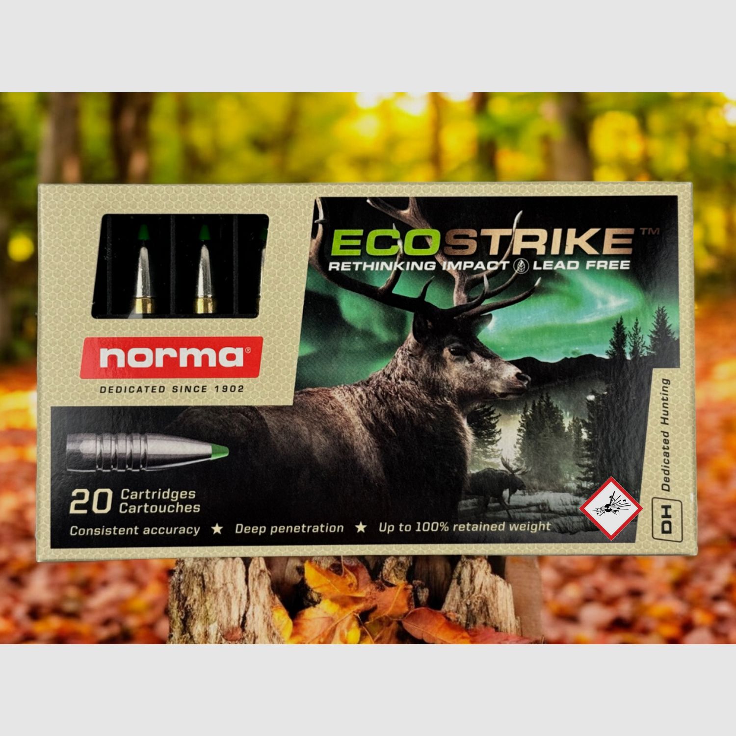 Norma hunting cartridge ECOSTRIKE cal. .308 Win 10.7g 165grs