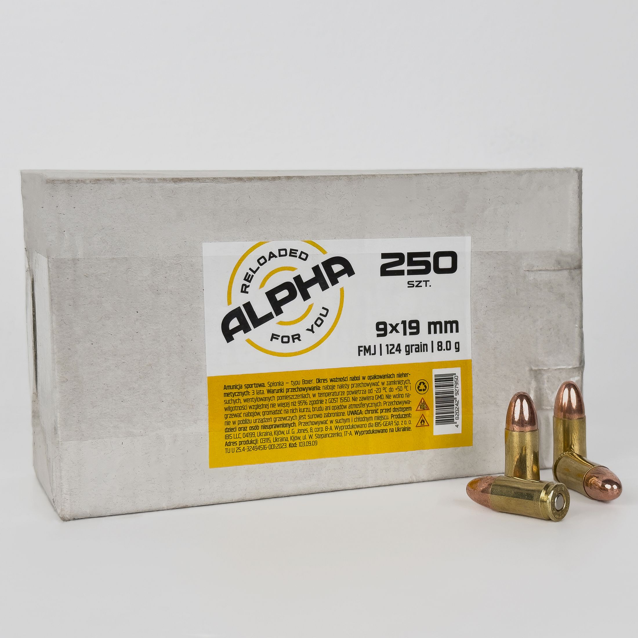 ALPHA 9x19 FMJ ammunition 8 g, image 3 of 3