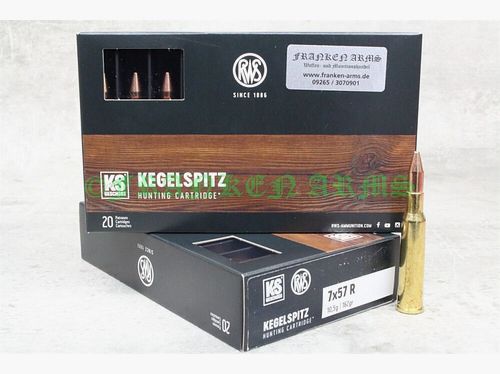 RWS Kegelspitz 7x57R 162gr. 10.5g 20 pieces quantity discounts