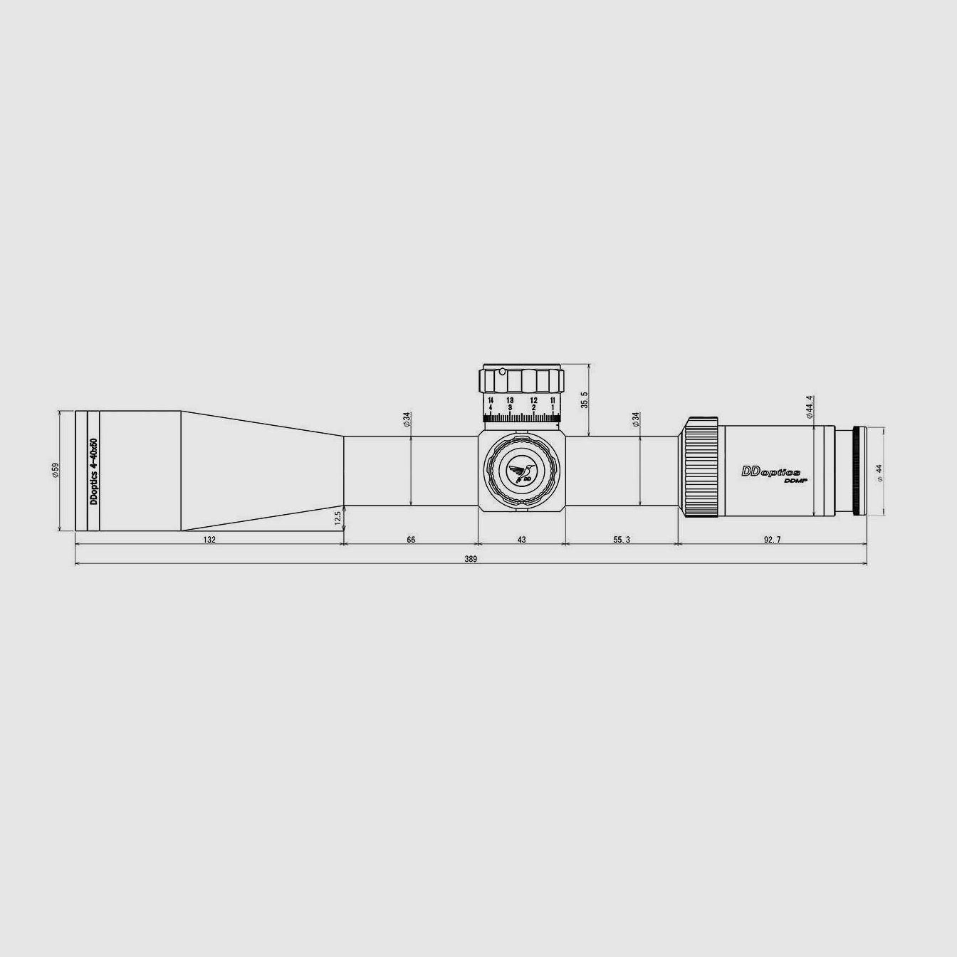 DDoptics 442511137 Zielfernrohr DDMP V10 4-40x50 Long Range MRAD tac A