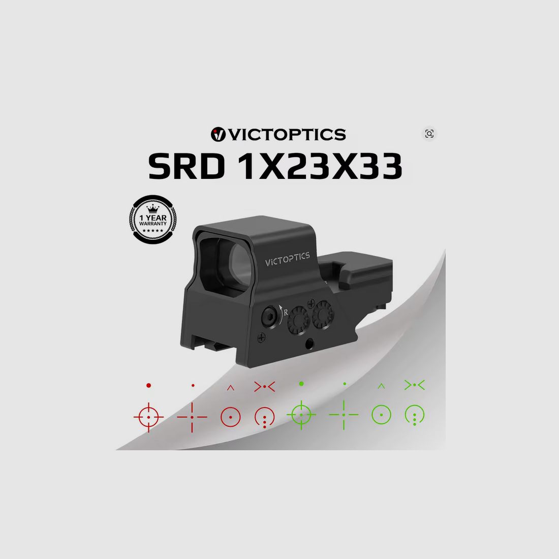 VictOptics - SRD 1x27x39 - Viseur point rouge - 8 réticules différents - rouge/vert - NEUF