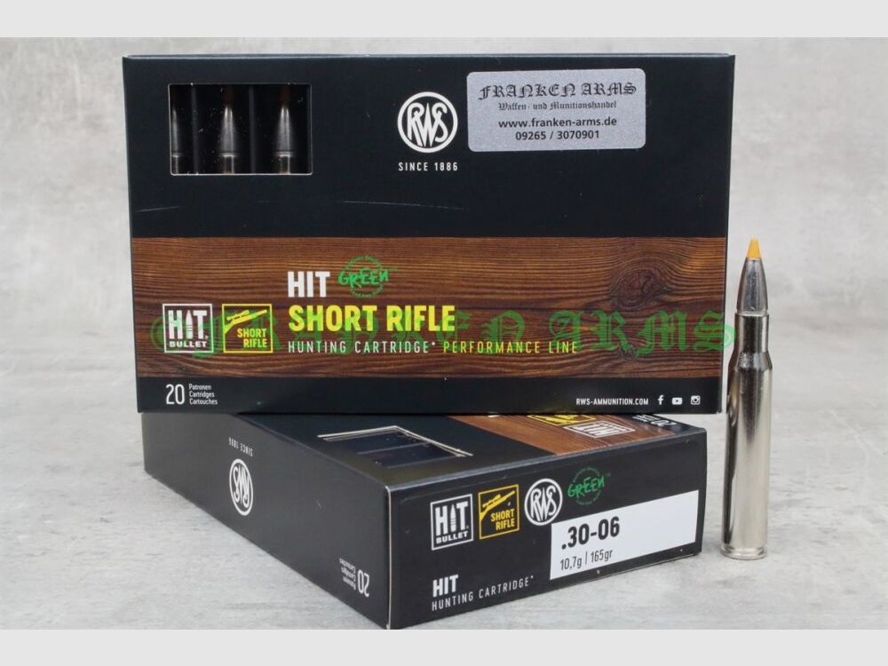 RWS Korte Geweer HIT .30-06 Spr. 165gr. 10,7g 20 Stuks Staffelkortingen