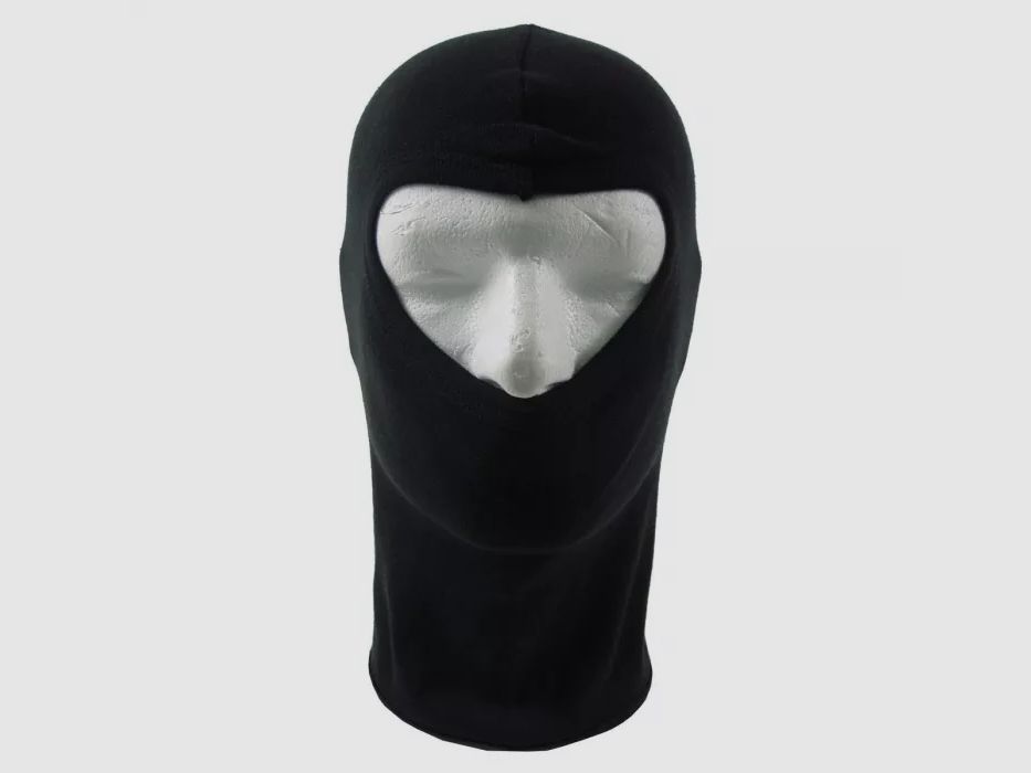 Sturmmaske / Balaclava - 1 Loch - dünn - Baumwolle - Schwarz